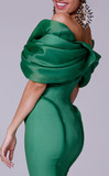 Off Shoulder Green Gown