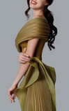 Off Shoulder Olive Gown