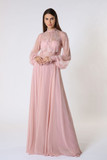 Pink Chiffon-Lace Gown