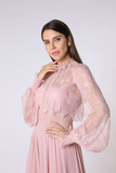 Pink Chiffon-Lace Gown