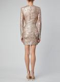 Nude-Silver Sequin Cocktail Dress