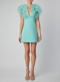 Crepe and Feather Cocktail Dress