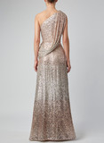 Sequin One Shoulder Gown with Slit