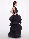 Multi-Tiered Pleated Gown