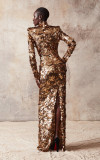 Feather and Sequin Column Gown