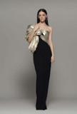 Acuanegra Fitted One Shoulder Gown