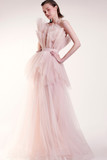 Shirred Structured Ball Gown