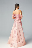 Sequin Off Draped Shoulder Gown