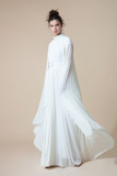 Fully Pleated Flared Gown