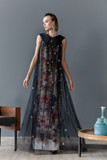 Tulle Layered Chromatic Print Gown