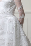 Long Sleeve Floral Lace Ball Gown