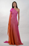 One Shoulder Silk Chiffon Gown