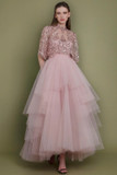 Strapless Tulle Dress with Beaded Top