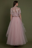 Strapless Tulle Dress with  Beaded Top