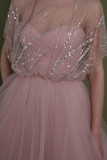 Strapless Tulle Dress with  Beaded Top