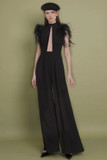 Feathered Crepe Jumpsuit