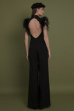 Feathered Crepe Jumpsuit