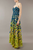 Ombre 3D Floral Applique Gown