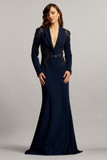 Deep V-Crepe Gown