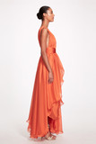 Deep V Neckline Grecian A-Line Gown