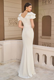 Ruffled Sleeve Fitted Gown