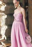 Cherry Blossom Draped Mousseline Gown