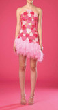 Mini Dress with Embroidered Hearts and Feathers