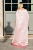 Crepe and Satin Cape Gown