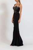 Scuba Crepe and Sequined  Gown