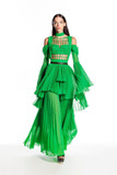 Green Pleated Gown