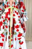 Georgette Floral Tulle Gown