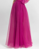 Strapless Pleated Gown with Bow Detail