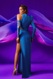 Asymmetrical Crepe Evening Gown