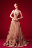 Laser-Cut Tulle Gown with Bolero