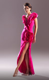 Exotic Plunging Neck Slit Gown