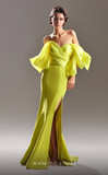 Crepe Gown with Exaggerated Off Shoulders