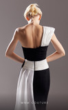 Crepe with Organdie Enhanced Shoulder Gown