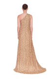 One Shoulder Beaded Asymmetrical Gown