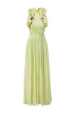 Flowy Gown with Floral Embellishments