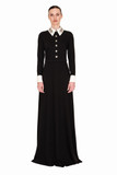 Collared Crepe Gown