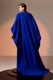 Crepe Cape Gown with Lace