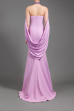 Halter Neck Trumpet Crêpe Gown