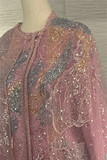 Long Sleeve Tulle Gown with  Cape