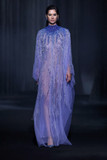 Beaded Tulle High-Neck Kaftan