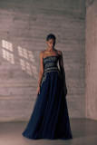 Strapless Tulle Gown with Embroidery