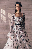 Embroidered Tea-Length Dress