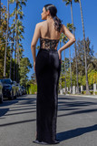 Tattoo Lace Velvet Gown