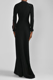 Canton Crepe Flared Gown