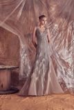 Alejandra Sequined and Feathered  Gown