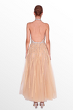 Halter Neck Tulle Midi Gown